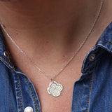 Collier argent 925 et fleur