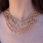 Collier doré maille marine ronde