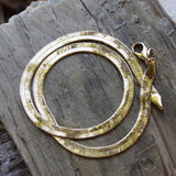 Collier doré maille plate miroir