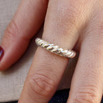 Bague anneau torsadé en argent 925 - Bagues