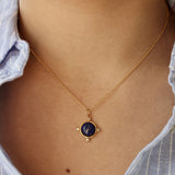 Collier doré pierre cabochon et zircons - LAPIS