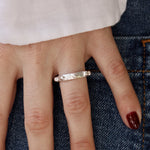 Bague martelée avec boules en argent 925 - Bagues