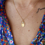 Collier doré bouddha et pierre naturelle - PIERRE DE LUNE