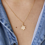 Collier doré étoile zircons - ZIRCONS BLANCS