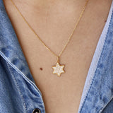Collier doré étoile zircons - ZIRCONS BLANCS