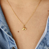 Collier doré médaille oeil et pierre - ONYX NOIRE