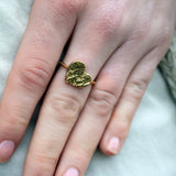 Bague dorée coeur martelé