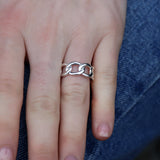 Bague argent 925 maillons entremêlés