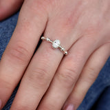 Bague argent zircons ovale