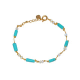 Bracelet doré fil et pierres