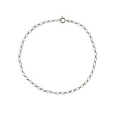 925 silver figaro alternating ankle bracelet