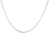 Silver necklace with filed curb chain