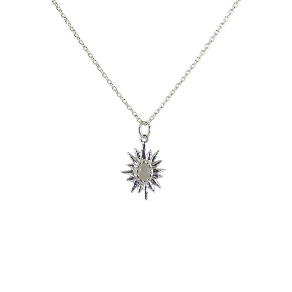Collier argent 925 soleil et pierre de lune - Colliers