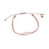 Bracelet tressé coloré avec cauri naturel