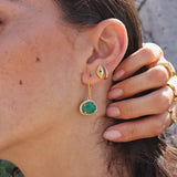 Boucles dorées pierre serti 4 griffes et zircons