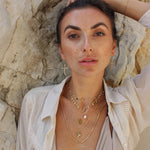 Boucles dorées croix et pierres - Boucles d’oreilles