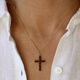 Collier doré croix en pierres naturelles - LAPIS