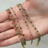 Bracelet doré Santa Maria pierres naturelles - RUBIS ZOISITE