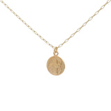 Collier doré médaille ronde avec croix en relief 42 cm