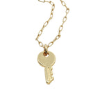 Collier doré clef 38 cm