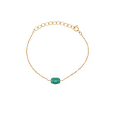 Bracelet doré onyx verte facettée