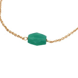 Bracelet doré onyx verte facettée