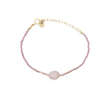 Bracelet quartz rose avec tourmaline rose