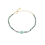 Bracelet doré amazonite et multi turquoise