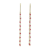 Boucles dorées chaine et jade rose