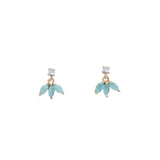 Boucles d'oreilles dorées amazonite et zircon