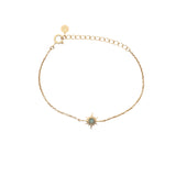 Bracelet doré étoile des vents et amazonite