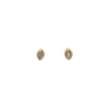 Boucles d'oreilles dorées puce oeil prehnite