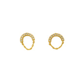 Gold zircon earrings and chain