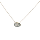 Collier doré labradorite attachée à la chaine 42 cm