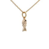 Collier doré poisson avec zircon 42 cm