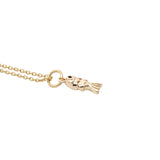 Collier doré poisson avec zircon 42 cm