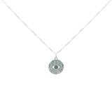 Collier oeil pierre naturelle rayons en zircons 42 cm