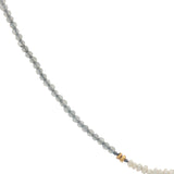 Collier doré en labradorite, perles de culture et perles dorées 38 cm