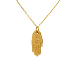Collier doré main de fatma coeur
