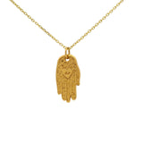 Collier doré main de fatma coeur