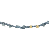 Bracelet doré cordon gris labradorite et perles dorées