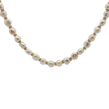 Collier doré perles de culture et couronnes dorées 42 cm