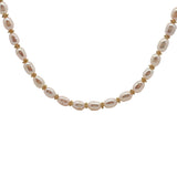 Collier doré perles de culture et couronnes dorées 50 cm