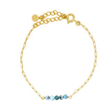 Bracelet maille rectangle doré Rang de perles en multi turquoise
