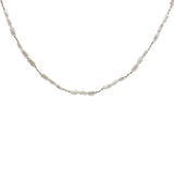 Collier doré alternance de perles de culture et noeuds beige 50 cm