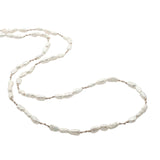 Collier doré alternance de perles de culture et noeuds beige 50 cm