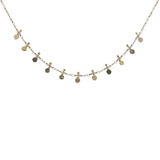 Collier doré chaine rosary en prehnite pampilles dorées 42 cm