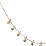 Collier doré chaine rosary en prehnite pampilles dorées 42 cm