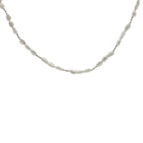Collier doré alternance de perles de culture et noeuds beige 42 cm