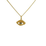 Collier doré oeil ajouré labradorite 42 cm